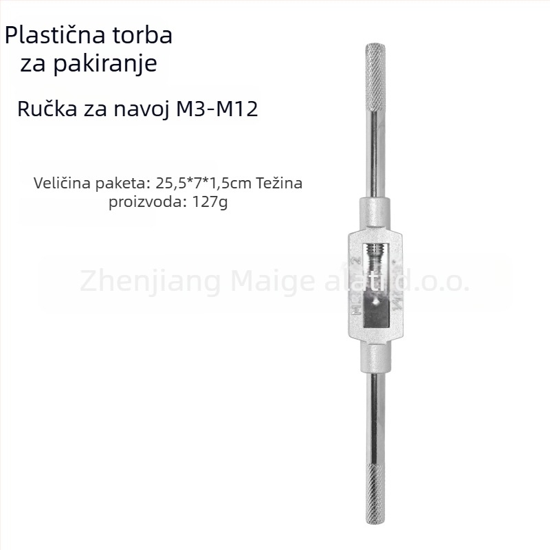 Regulirani ručni navojni kljuè M3–M12, produženi držač, komplet alata za navoj