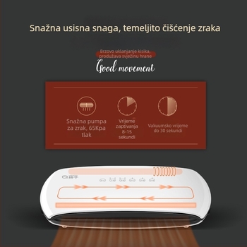 Kućni vakuumski aparat za pakiranje hrane, unaprijeđeni veliki motor, mokro i suho korištenje, ručna kontrola