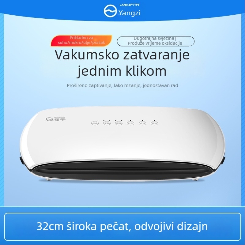 Kućni vakuumski aparat za pakiranje hrane, unaprijeđeni veliki motor, mokro i suho korištenje, ručna kontrola