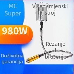 Višenamjenska viseća brusilica 980W, stroj za graviranje nefrita i kamena, za obradu drva i metala, s fleksibilnim osovinom za poliranje