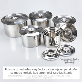 Hongmai nehrđajući čelični posuda za kuhinju za čvrste začine, s otisnutim logotipom