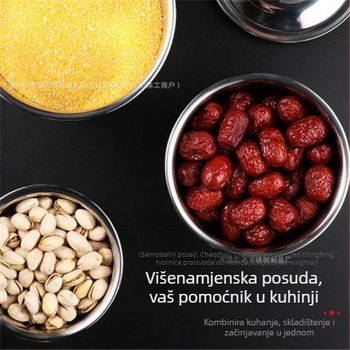 Hongmai nehrđajući čelični posuda za kuhinju za čvrste začine, s otisnutim logotipom