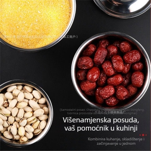 Hongmai nehrđajući čelični posuda za kuhinju za čvrste začine, s otisnutim logotipom