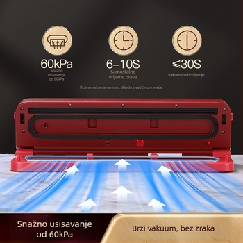 Shiny Superior vakuumski stroj – model Light Luxury Sealing Machine, značajke: vakuumsko pakiranje, plastično pakiranje, USB napajanje, plastično kućište
