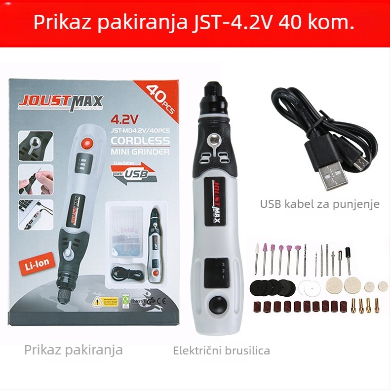 Hang ting ručni bežični električni brus za graviranje i poliranje, 4.2V, tri brzine