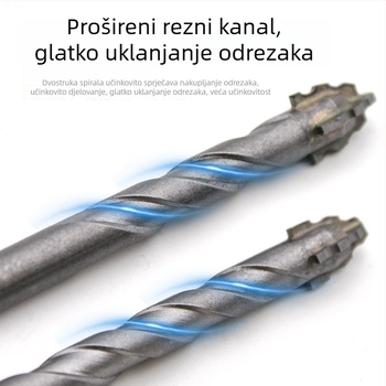 King Fang novo ažurirano svrdlo s četiri oštrice nazubljeno ekscentrično svrdlo sa šesterokutnim držačem za keramičke pločice i beton, suho bušenje