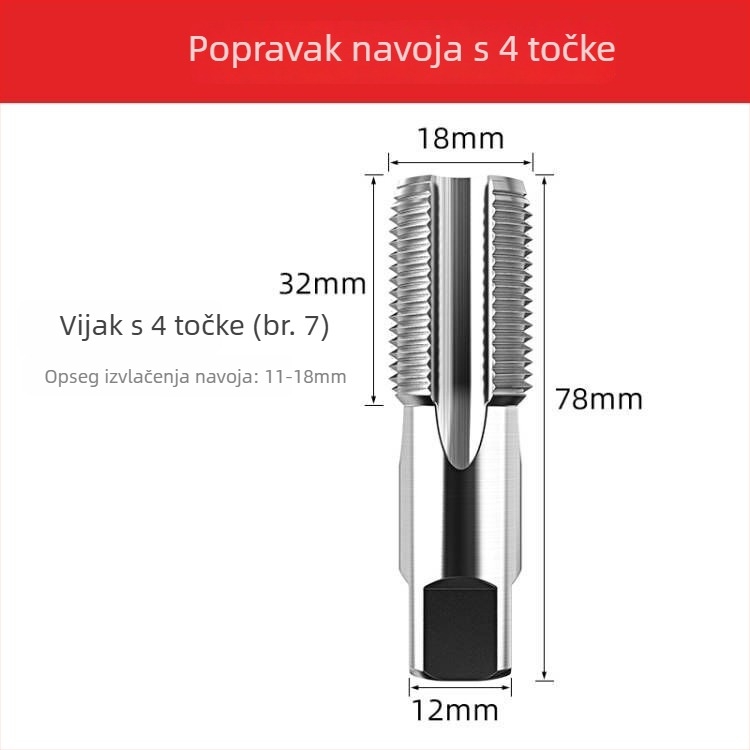 Dvostruki ekstraktor navoja i taps za popravak navoja vodovodnih cijevi – alat za vađenje vijaka, marka Xinsentuo