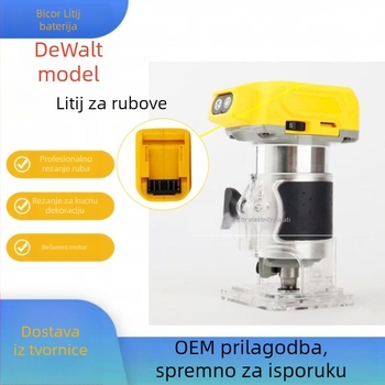 Bezuhljični alat za obradu drva s bežičnom baterijom 18–21V, višenamjenski za bušenje, zaobljivanje, kanale, izdubljivanje i graviranje
