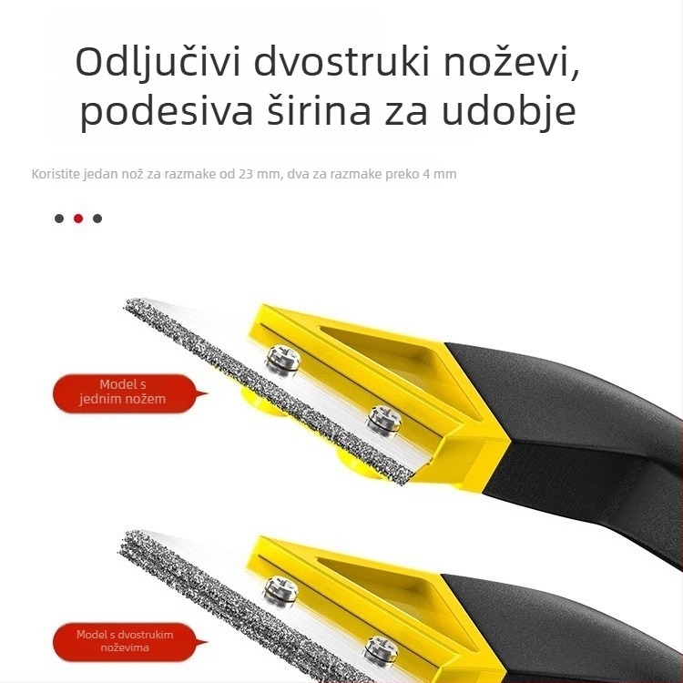 Xinze alat za fuge s gumiranom ručkom, kanali rezivač i nož za cement