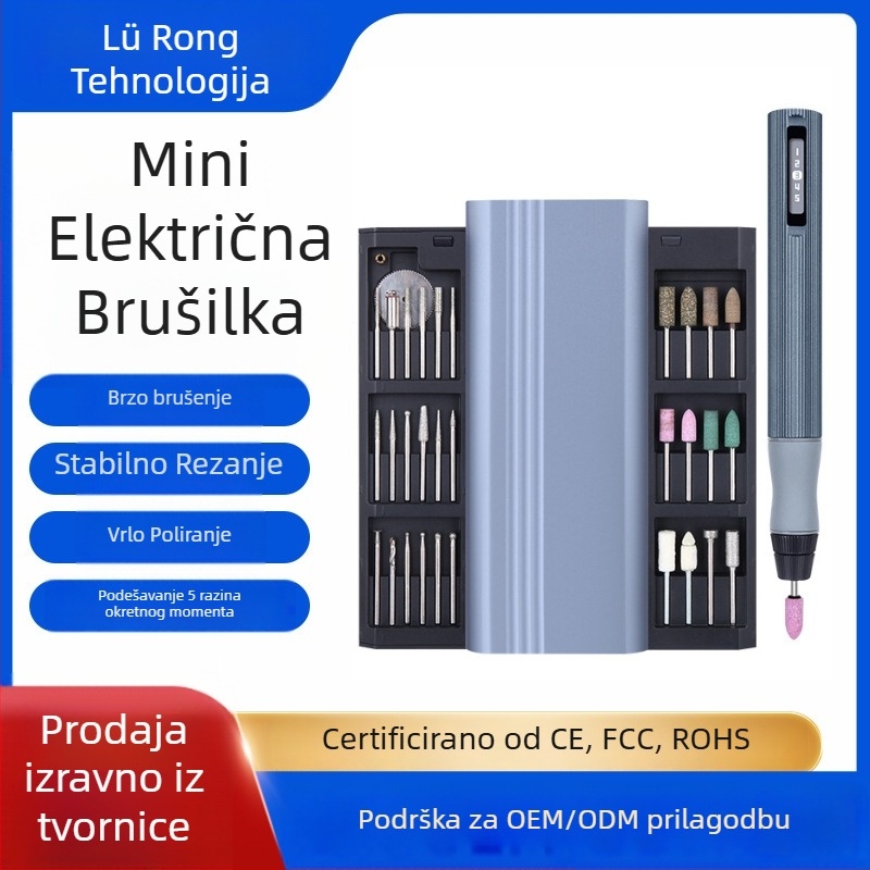 Mini bežični električni brusilica za graviranje nefrita – prilagodljiva brzina, visoka preciznost, punjiva litijeva baterija, 3.7–5V