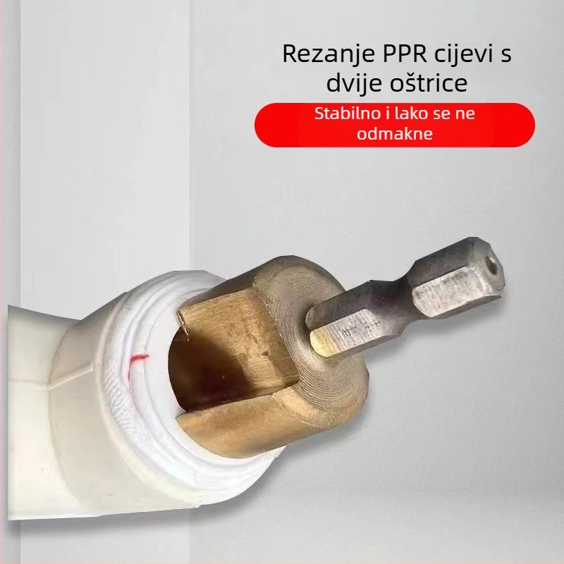 PPR bušilica za cijevi sa koracima, dvostruka, šesterokutni drška