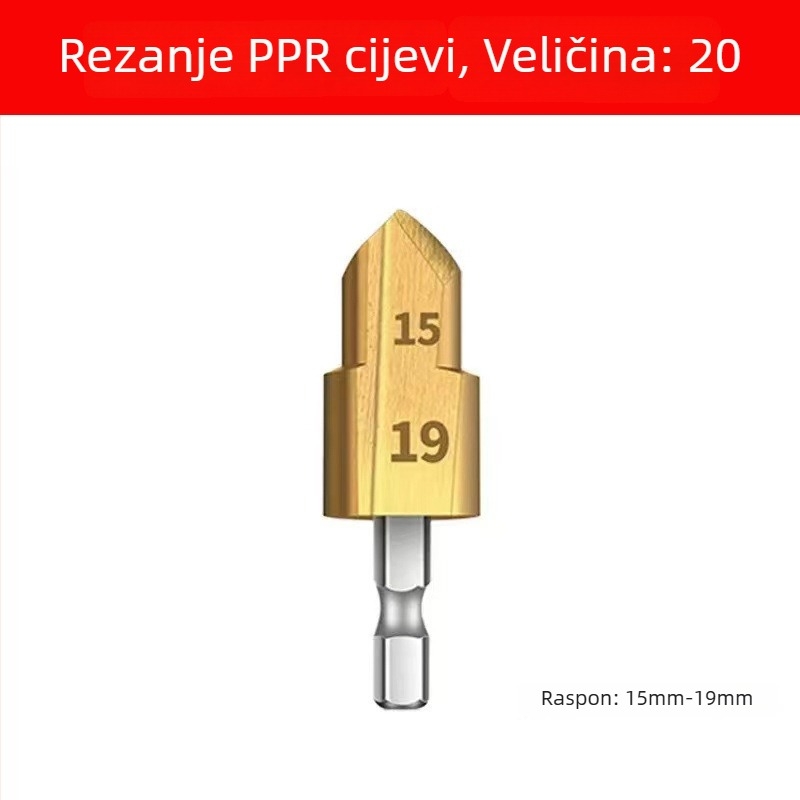 PPR bušilica za cijevi sa koracima, dvostruka, šesterokutni drška