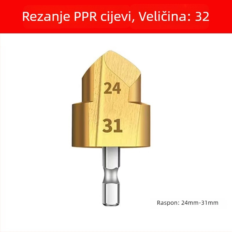 PPR bušilica za cijevi sa koracima, dvostruka, šesterokutni drška