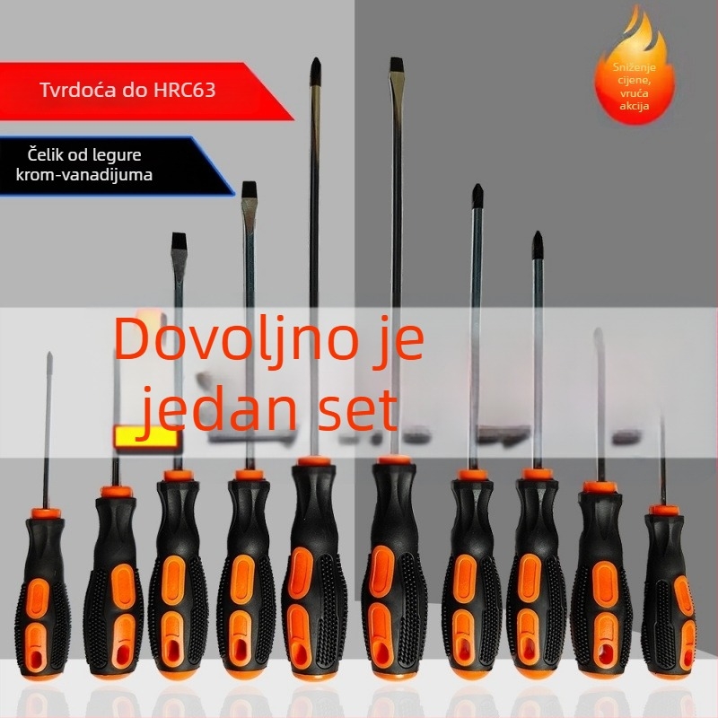 Skup odvijača s jakim magnetom, križni i ravni odvijači, visoka tvrdoća, industrijske klase kućni alat