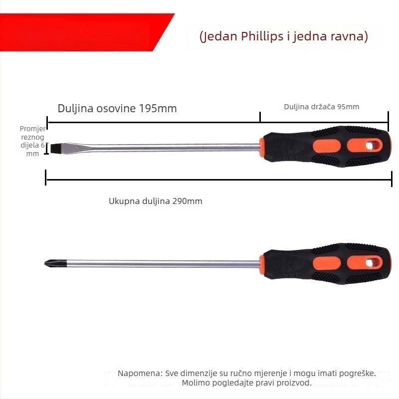 Skup odvijača s jakim magnetom, križni i ravni odvijači, visoka tvrdoća, industrijske klase kućni alat