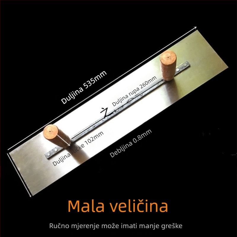Špatula za žbukanje s dvostrukom drškom, od nehrđajućeg čelika, za ukrasne radove, serija špatalica