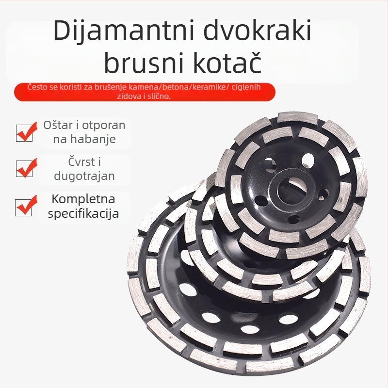 Dijamantni brusni disk za kamen i betonske podove, dvostruki red brusnog kotača, dijamantni alat