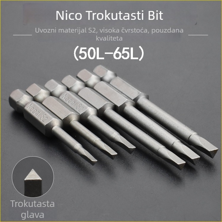 Trokutasti odvijački bit | S2 alatni čelik, Necal/NIGO, TA18-46