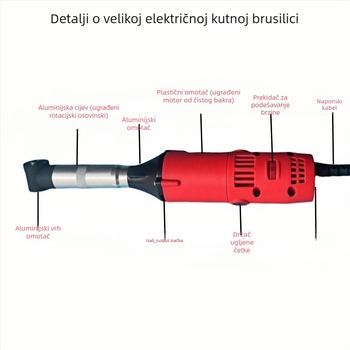 Victory Tiger 90° kutni stroj za čišćenje fuge pločica s polirnim brusnim alatom — 18000 rpm, napajanje iz mreže 110–220 V; pogodno za čišćenje fuge pločica i brušenje metala