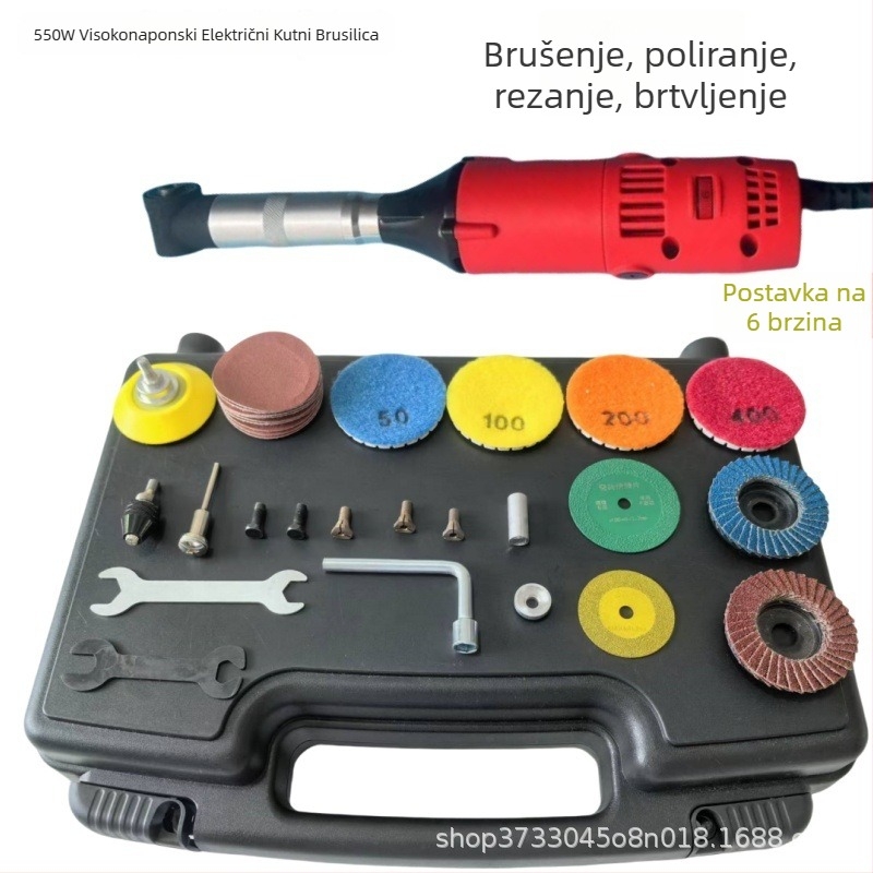 Victory Tiger 90° kutni stroj za čišćenje fuge pločica s polirnim brusnim alatom — 18000 rpm, napajanje iz mreže 110–220 V; pogodno za čišćenje fuge pločica i brušenje metala