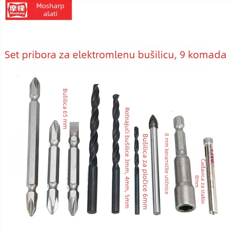 Mosharp/Mort 28-dijelni set čeličnih bitova za bušilicu s univerzalnim osovinom i konektorom glave