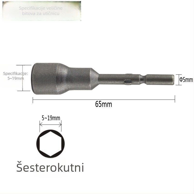 Šesterokutni bit za odvijač SX, visoko ugljična čelika, duljina 65 mm