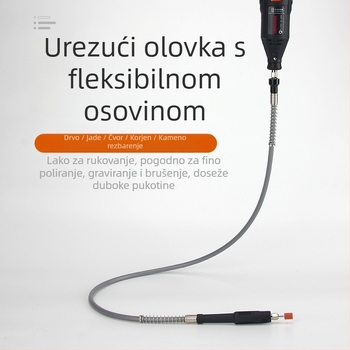 Električni fleksibilni osovinski alat za brušenje s čeljustima 0,3–3,2 mm, kompatibilnost 3 mm/6 mm, univerzalna čeljust i držač