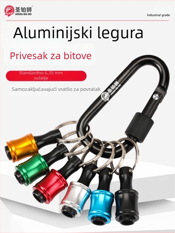 Kljucni privjesak za bitove s brzim spojem, 1/4 hex adapter, konverzijska šipka od aluminijske legure