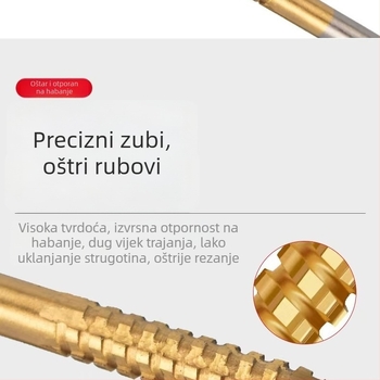 Pagoda bušilica za otvore, titanijskim premazom, otporna na hrđu, za drvo, precizno pozicioniranje protiv devijacije