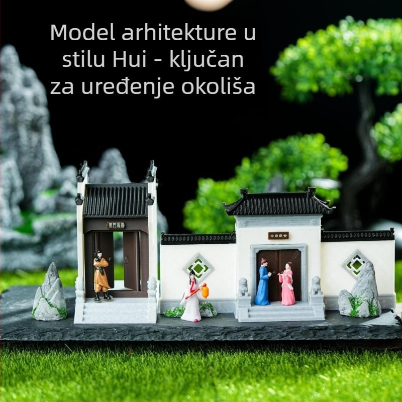 Arhitektonski mini krajinski model, Suzhou stil Jiangnan vodnog grada, korejskog stila (Materijal: plastika • Obrada: 140604206 • Poklon za reklamu)