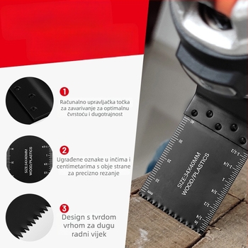 Set lamela za univerzalnu oscilirajuću pilu, 50 kom., Quanhua, visoko ugljično čelik