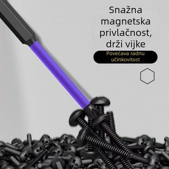 Krstasti nastavak za odvijač, S2 čelični alat, magnetski, izoliran, otporan na udarce, visoka tvrdoća