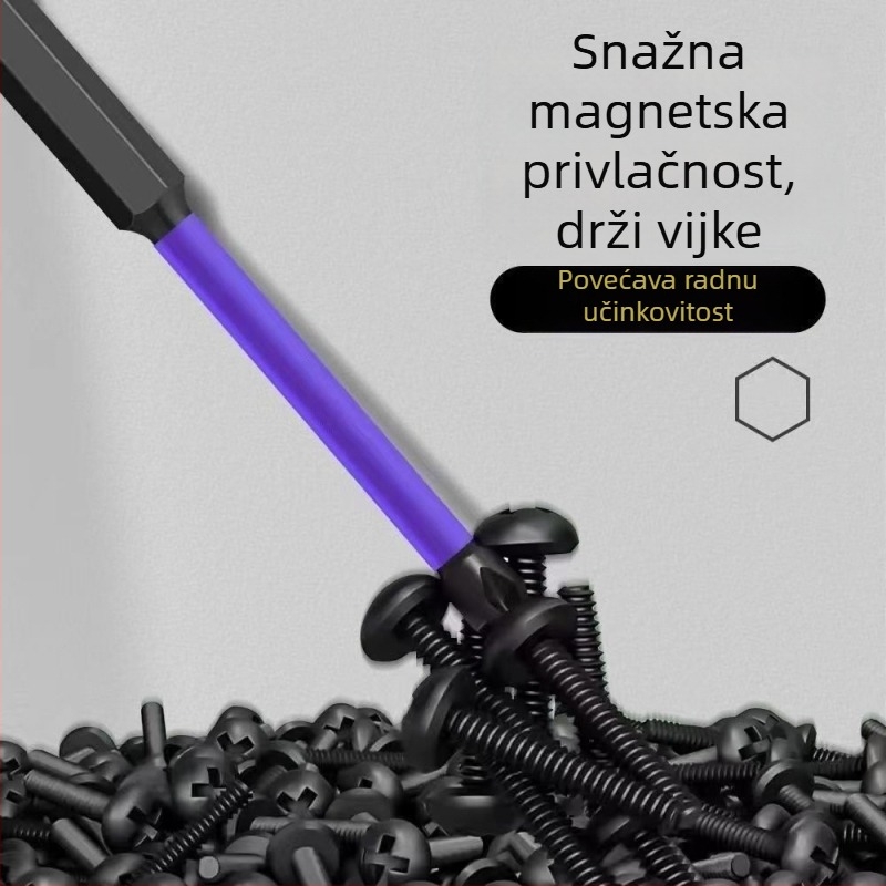 Krstasti nastavak za odvijač, S2 čelični alat, magnetski, izoliran, otporan na udarce, visoka tvrdoća