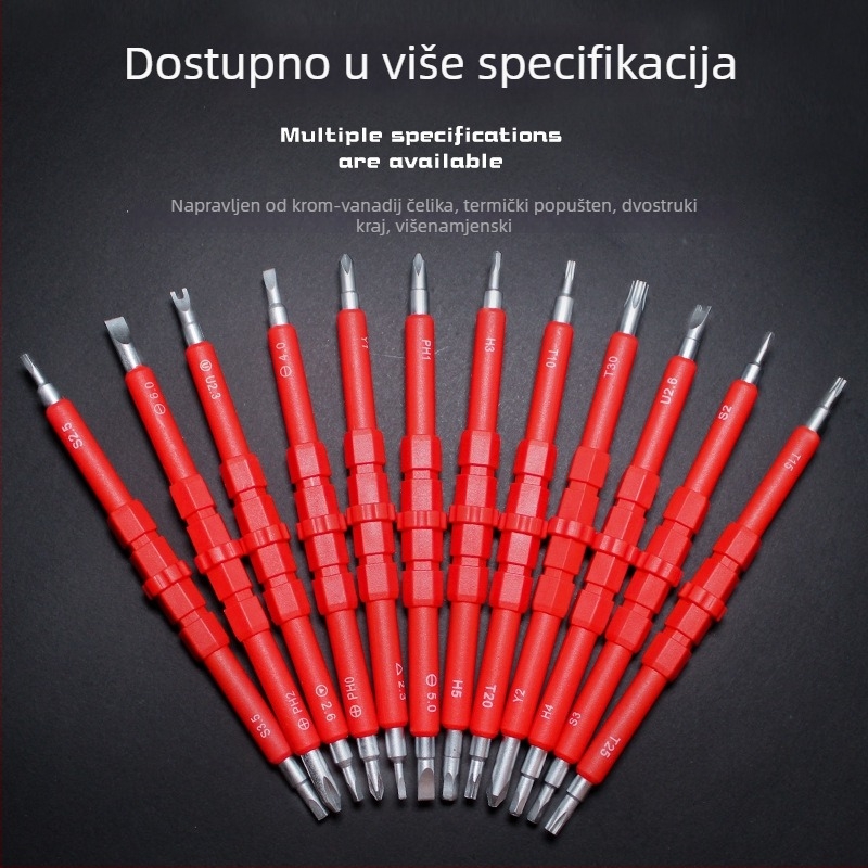 26-in-1 set odvijača za kućne popravke s magnetskim i izoliranim vrhovima, od krom-vanadij Cr_V čelika, Težina: 902 g