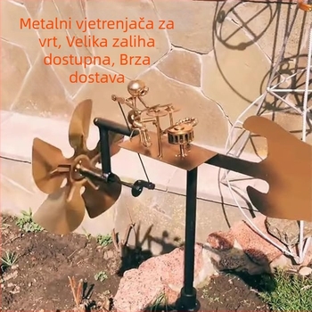 Željezni vjetrenjača vrtna dekoracija — vanjska metalna dekoracija, moderni minimalistički stil, Hechuyi