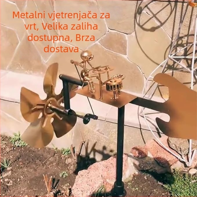 Željezni vjetrenjača vrtna dekoracija — vanjska metalna dekoracija, moderni minimalistički stil, Hechuyi