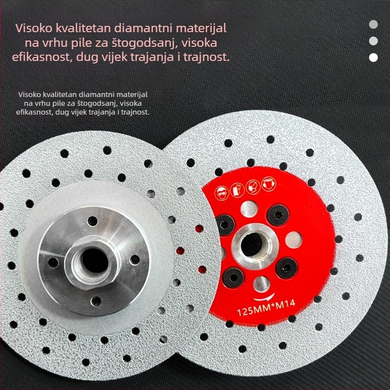 Brazirani dijamantni rezni disk za kutnu brusilicu M14, za mramor i pločice