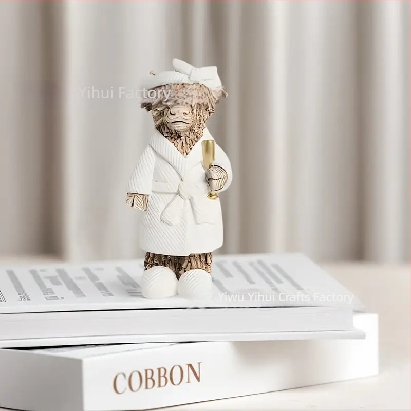Smolna figura krave za vrt – pastoralni stil (Materijal: smola; Marka: Huiyin; Kategorija: smole rukotvorine)
