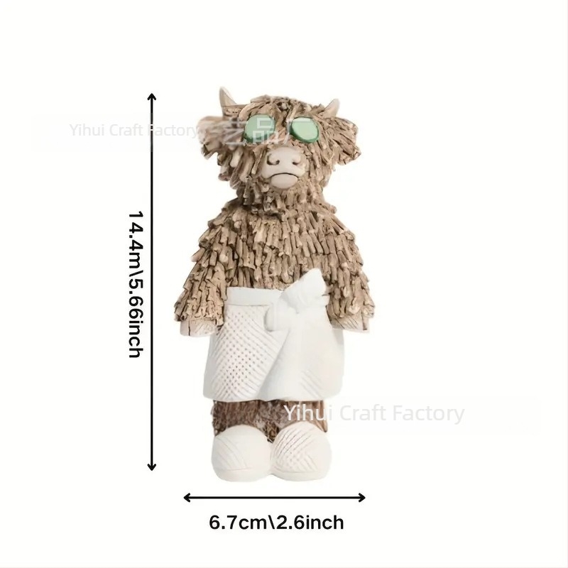Smolna figura krave za vrt – pastoralni stil (Materijal: smola; Marka: Huiyin; Kategorija: smole rukotvorine)