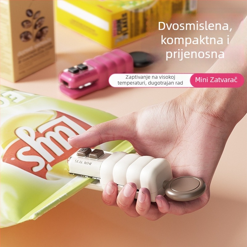 Zatvarač za plastične vrećice – punjivi ručni zatvarač, za kućnu upotrebu, s punjačem, moderan minimalistički stil, kod S2916