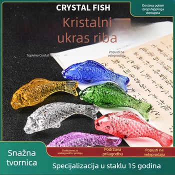 Koi kristalna ukras - Citrin kristal, riblja figura, suvremeni minimalistički stil, poslovni poklon