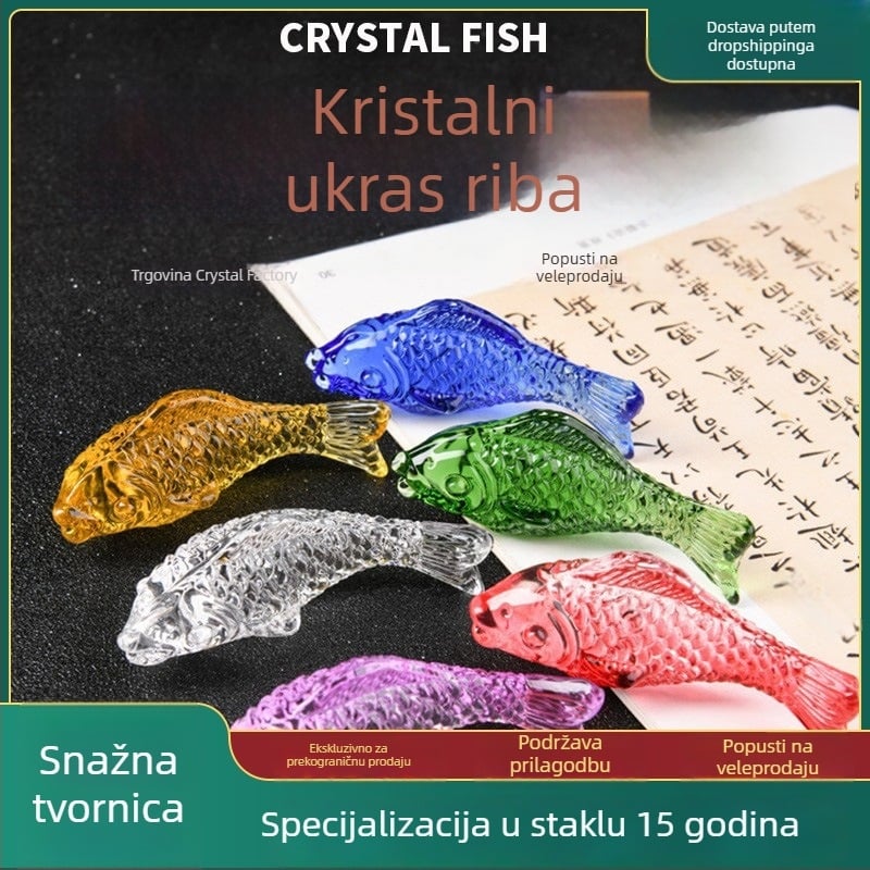 Koi kristalna ukras - Citrin kristal, riblja figura, suvremeni minimalistički stil, poslovni poklon
