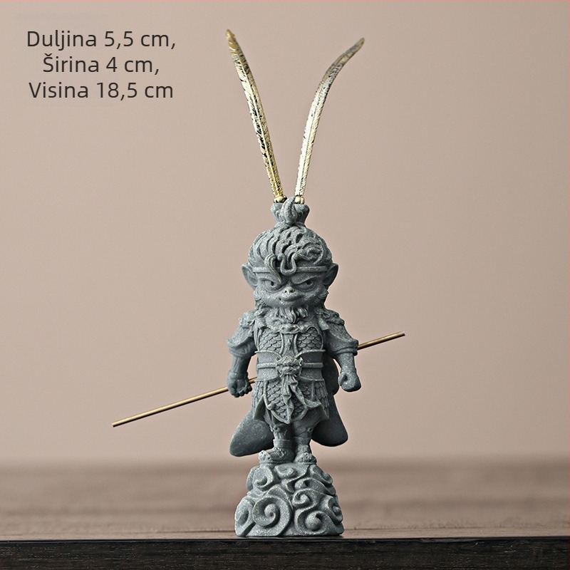 Kamen Wukonga dekorativna statua za stolni prostor – kineskog stila ukras za tea pet i mikro krajolik u akvariju