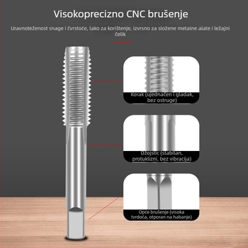 Maibu petdijelni set od visokoučinkovitog čelika za navrtavanje i rezanje navoja (679) za slomljene vijake