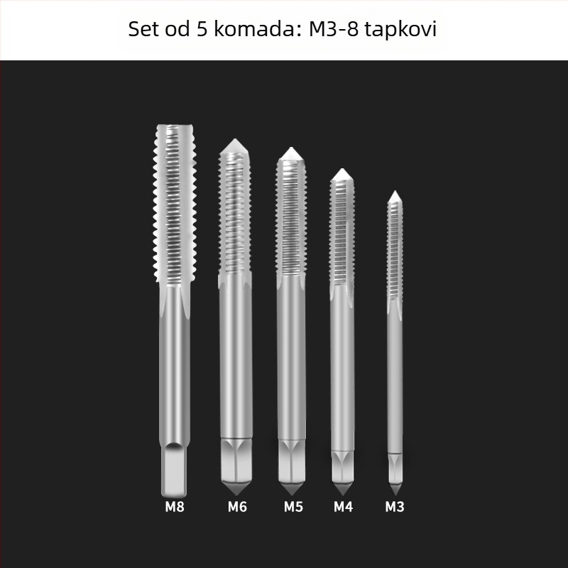 Maibu petdijelni set od visokoučinkovitog čelika za navrtavanje i rezanje navoja (679) za slomljene vijake