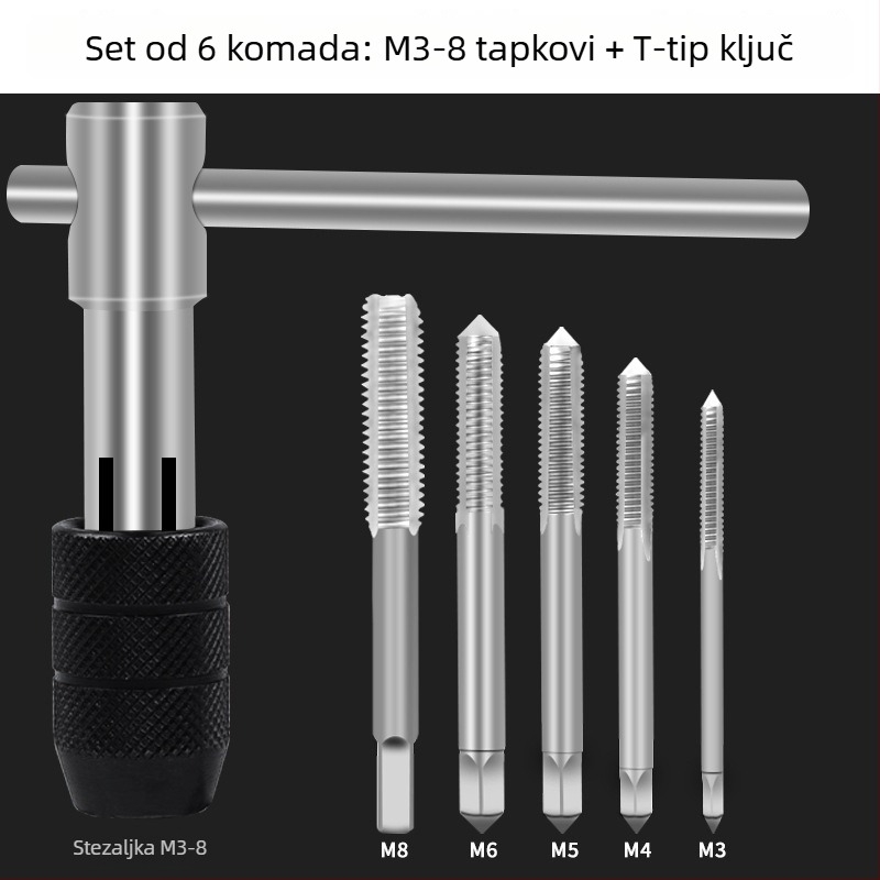 Maibu petdijelni set od visokoučinkovitog čelika za navrtavanje i rezanje navoja (679) za slomljene vijake