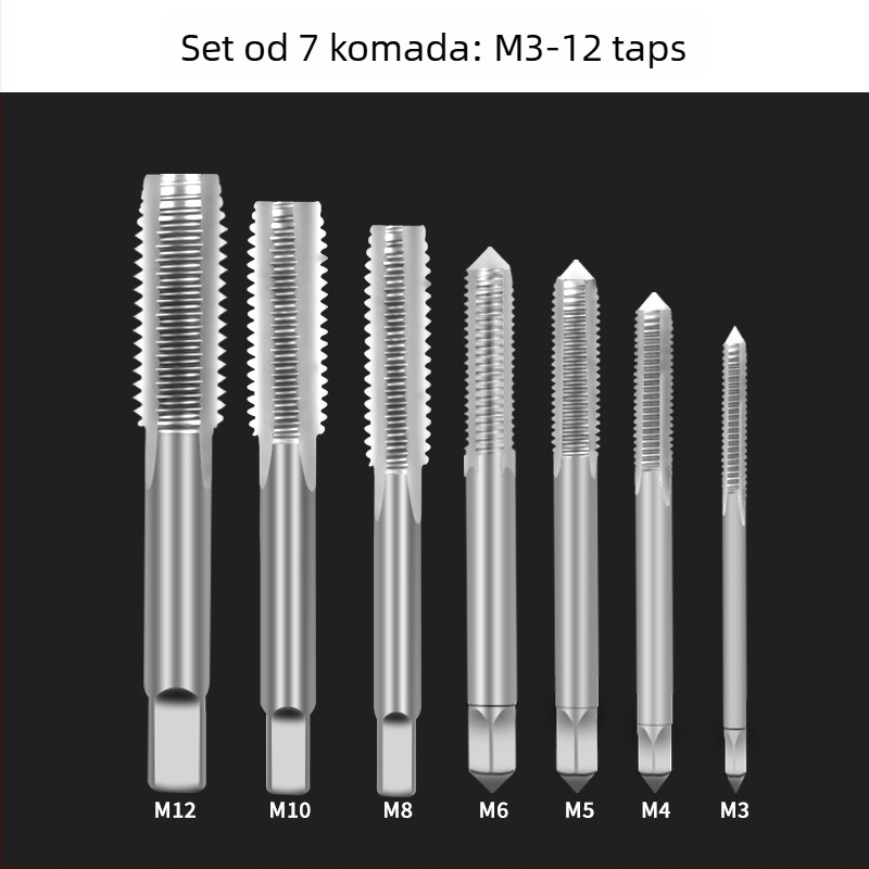 Maibu petdijelni set od visokoučinkovitog čelika za navrtavanje i rezanje navoja (679) za slomljene vijake