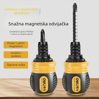 Deli set odvijača od karbonskog čelika s plastičnom ručkom, bez izolacije, bez magnetizma, ravna glava