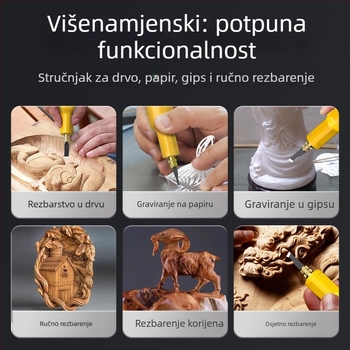 Električni set za graviranje s litijskom baterijom, ručna dlijepa za drvoprerađivačke poslove i rezanje korijena bonsaja — Napon: AC jednofazni / DC ≤50V