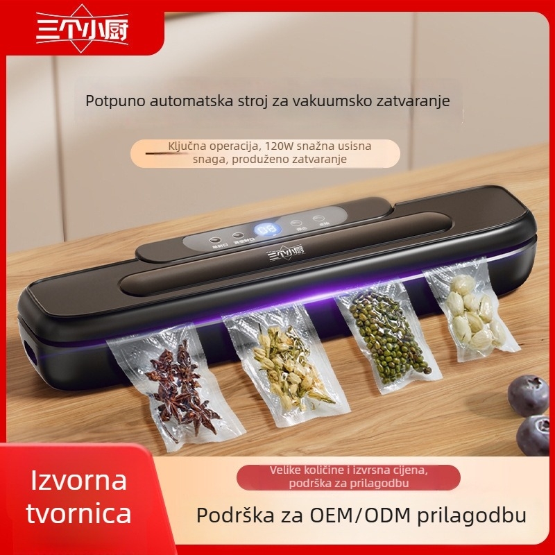 Kućna vakuumska mašina za zatvaranje s LCD zaslonom, ABS kućište, 120W, 220V, kapacitet <500 ml